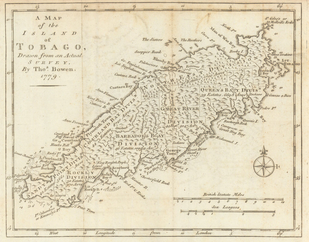 A Map of the Island of Tobago, drawn from an Actual Survey by Thomas Bowen 1778