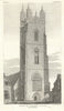 St. John the Baptist Church, Cardiff. Gentleman's Magazine 1818 old print