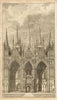 Peterborough Cathedral, Cambridgeshire. Gentleman's Magazine 1814 old print