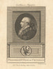 Portrait of Frederick IV. King of Prussia. Gent's Mag 1787 old antique print