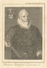 Unknown Portrait for explanation of a Man, dated 1603. 1791 old antique print