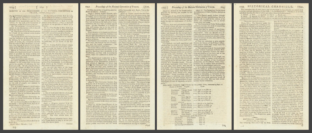 French Revolution news report. Calendar. La Marseillaise origin. Gents Mag 1793