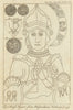 Brass figure of a man in armour, Wappenham church, Northamptonshire 1793 print