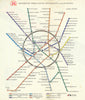 Moscow Metro / underground network map. USSR Cartography Directorate GUGK 1988