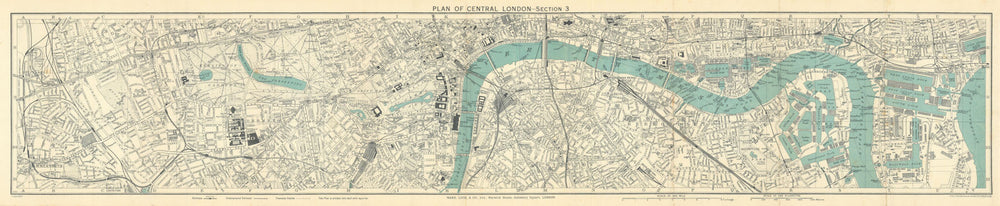 CENTRAL LONDON-SECTION 3 vintage town/city plan. London. WARD LOCK 1937 map