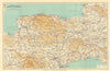 TOURING MAP OF DEVON & SOMERSET. South West England. WARD LOCK 1938 old
