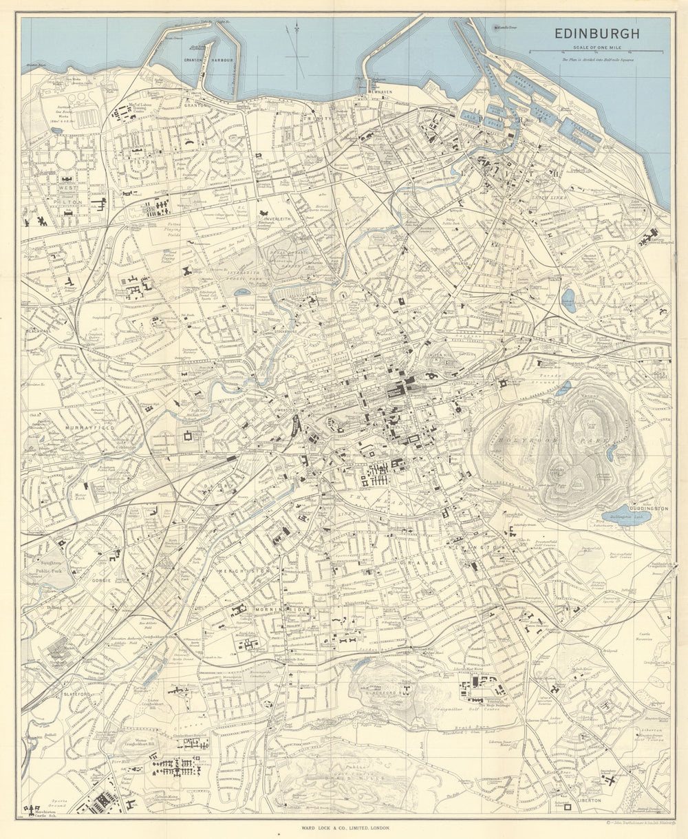 EDINBURGH vintage town/city plan. Scotland. WARD LOCK 1963 old vintage map