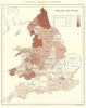 England & Wales - Geographical Distribution of Drunkenness. Rowntree 1899 map