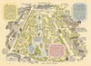 A Prospect of St. James's Park #7 JP Sayer's Survey of London 1947 old map