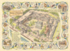 The Tower of London #10 JP Sayer's Survey of London 1947 old vintage map chart
