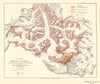 Mount Everest from the 1921 & 1924 expedition surveys. RGS/Odell 1925 old map