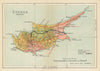 Cyprus by Waterlow & Sons. Roads telegraphs & railway 1919 old antique map
