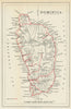 Dominica by Waterlow & Sons showing main roads. Caribbean 1919 old antique map