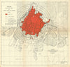 Hiroshima. Extent of Fire & Limits of Blast Damage. Atomic Bomb. A.M.S. 1946 map