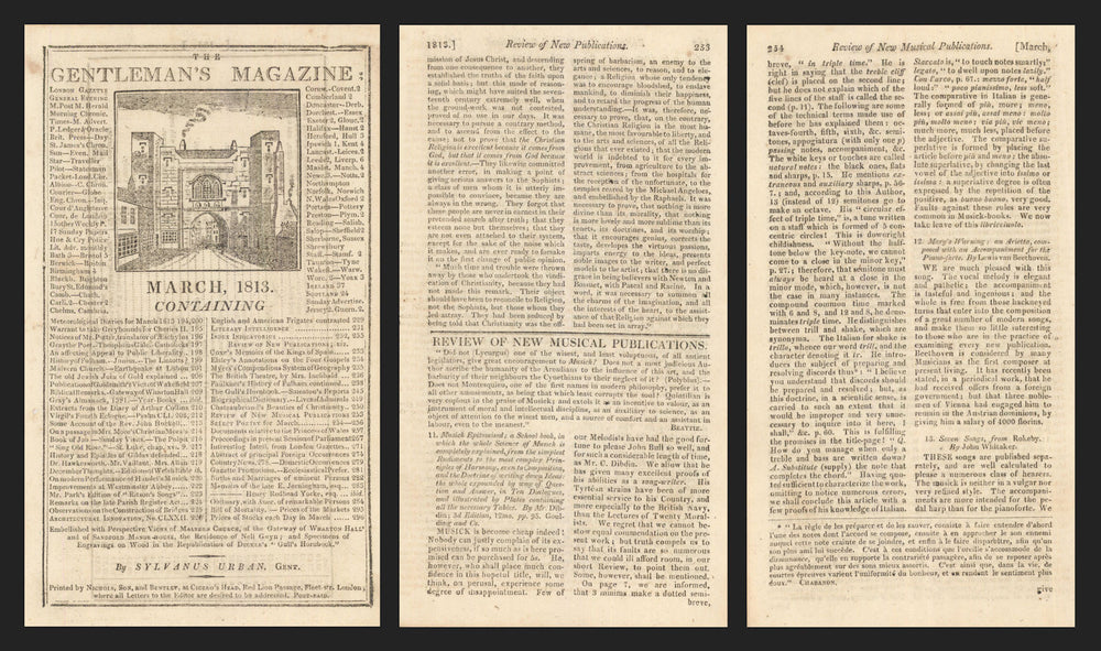 Beethoven's arietta "Mary's Warning" review "We are much pleased" Gents Mag 1813