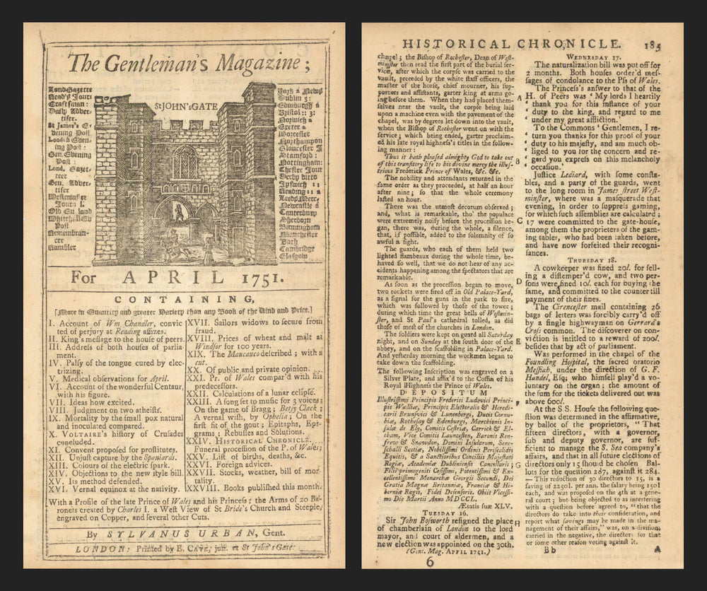 Report of a performance of Messiah with Handel playing the organ. Gents Mag 1751