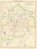 BIRMINGHAM. Key map to sections 1945 old vintage plan chart