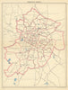 BIRMINGHAM Munipical Wards 1945 old vintage map plan chart