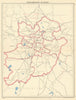 BIRMINGHAM Parliamentary Divisions constituencies 1945 old vintage map chart