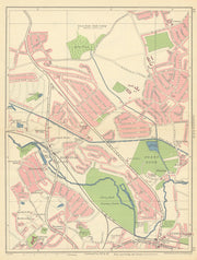 BIRMINGHAM NORTH Great/Perry Barr Hamstead Brown's Green Handsworth 1945 map