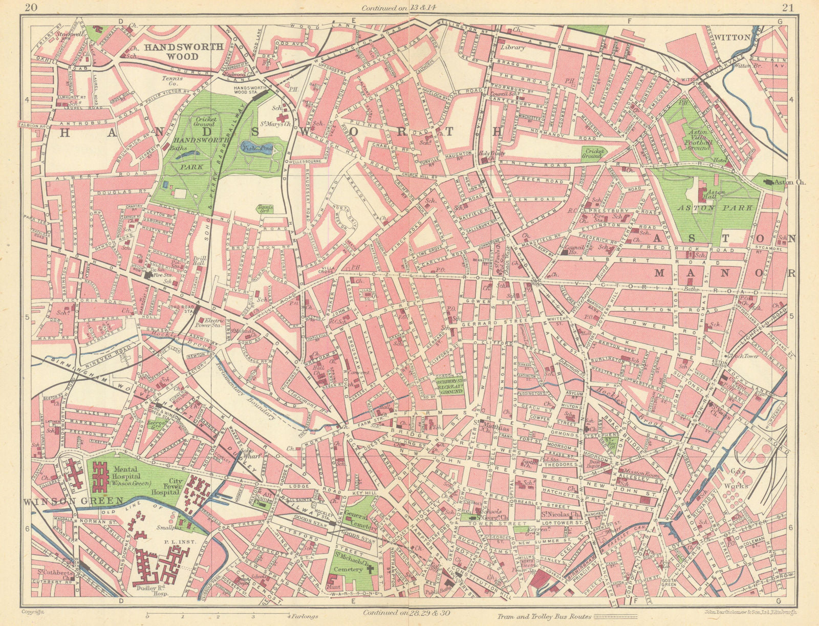 BIRMINGHAM NORTH Handsworth Aston Winson Green Witton Soho Lozells 1945 ...
