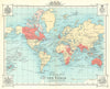 The British Empire Throughout The World. BARTHOLOMEW 1909 old antique map