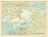 North Polar chart. Explorers' positions. Drift ice limits. Arctic 1909 old map