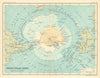 South Polar Chart. Unexplored. Antarctic. BARTHOLOMEW 1909 old antique map