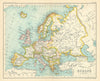 Europe. Austria-Hungary &c. BARTHOLOMEW 1909 old antique map plan chart