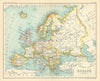 Europe. Austria-Hungary &c. BARTHOLOMEW 1909 old antique map plan chart