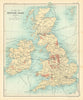Railway map of British Isles showing coalfields. BARTHOLOMEW 1909 old