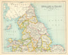 England & Wales Northern Section. Great Britain. BARTHOLOMEW 1909 old map