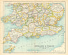 England & Wales Southern Section. Great Britain. BARTHOLOMEW 1909 old map