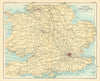 Central England railways. BARTHOLOMEW 1909 old antique vintage map plan chart