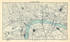 Central London town/city plan. BARTHOLOMEW 1909 old antique map chart
