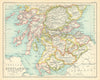 Scotland Southern Section. BARTHOLOMEW 1909 old antique vintage map plan chart