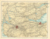 Central Scotland. Edinburgh. Glasgow. BARTHOLOMEW 1909 old antique map chart