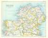 Ireland Northern Section. BARTHOLOMEW 1909 old antique vintage map plan chart