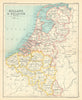 Holland and Belgium. Luxembourg. Benelux. BARTHOLOMEW 1909 old antique map