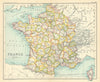 France without Alsace & Lorraine. BARTHOLOMEW 1909 old antique map plan chart