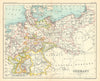 Germany showing states. BARTHOLOMEW 1909 old antique vintage map plan chart