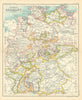 Central Germany showing states. BARTHOLOMEW 1909 old antique map plan chart