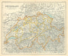 Switzerland showing cantons. BARTHOLOMEW 1909 old antique map plan chart