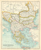 Balkan Peninsula. Eastern Roumelia Servia Turkey in Europe. Greece 1909 map