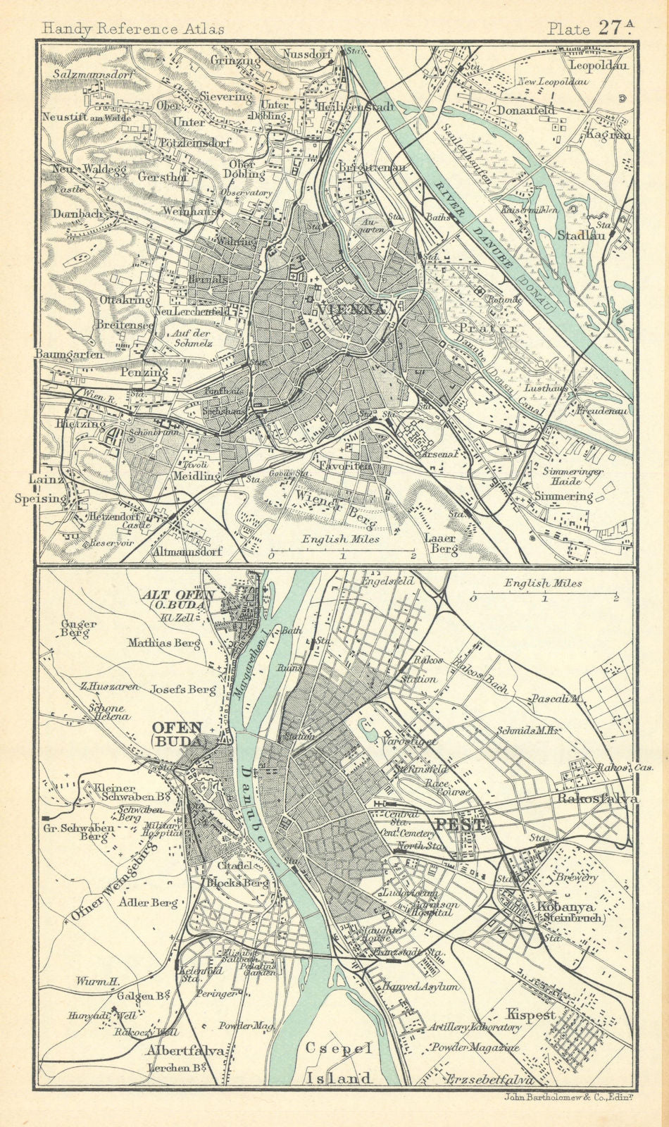 Environs of Vienna & Ofen (Buda) & Pest. Budapest. Austria-Hungary 1909 map