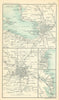 Environs of St Petersburg, Moscow & Odessa. Russia. BARTHOLOMEW 1909 old map