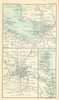 Environs of St Petersburg, Moscow & Odessa. Russia. BARTHOLOMEW 1909 old map