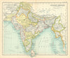 Indian Empire. British India. BARTHOLOMEW 1909 old antique map plan chart