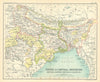 NE British India. Bengal, Central Provinces, Assam, &c. BARTHOLOMEW 1909 map