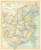 China in provinces. BARTHOLOMEW 1909 old antique vintage map plan chart